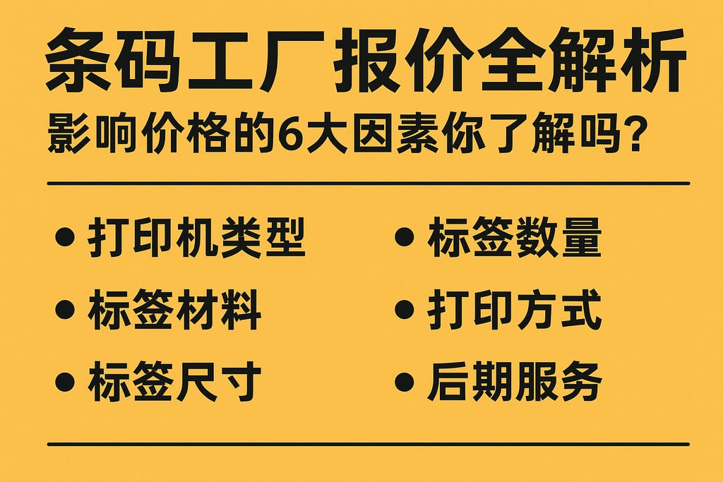条码工厂报价全解析，影响价格的6大因素你了解吗？