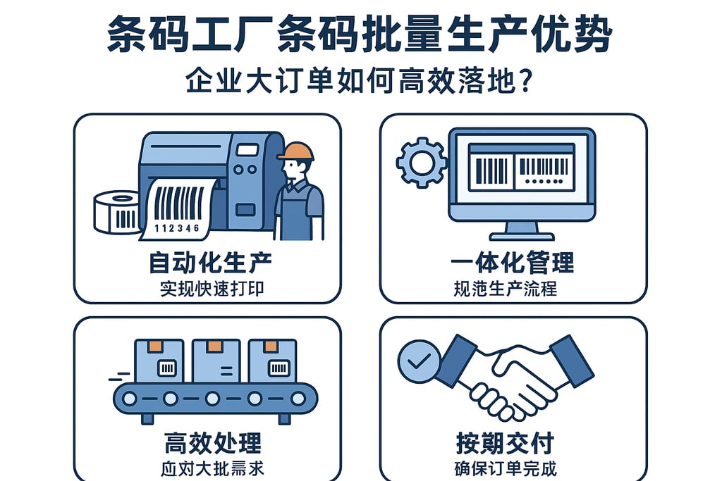 条码工厂条码批量生产优势，企业大订单如何高效落地？