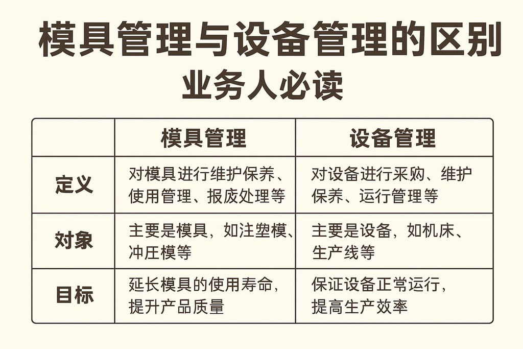 模具管理与设备管理的区别，业务人必读