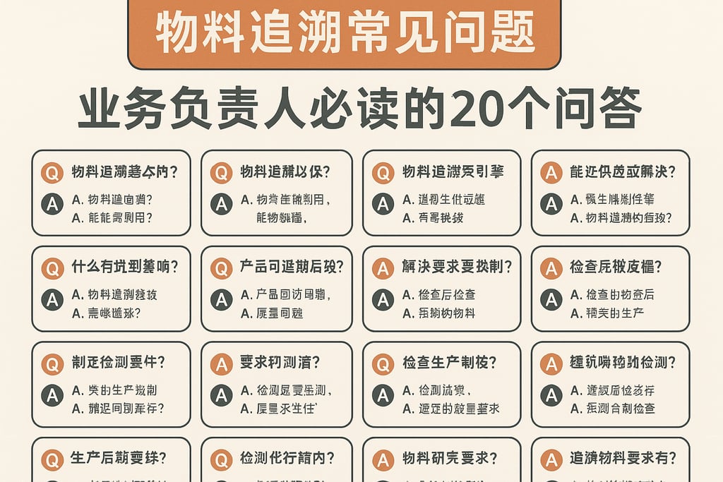 物料追溯常见问题汇总，业务负责人必读的20个问答