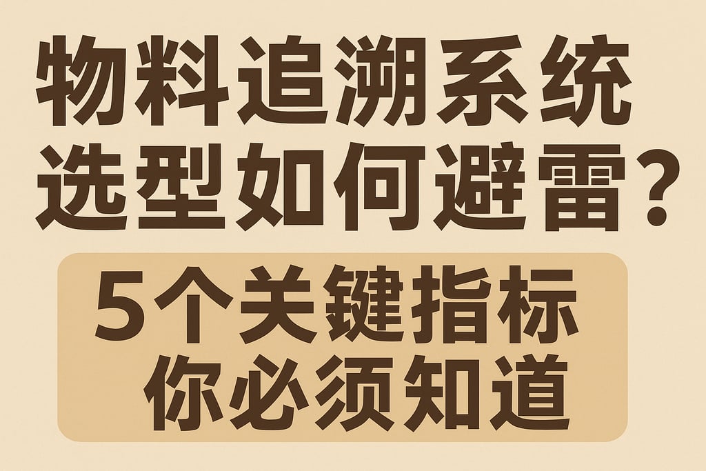 物料追溯系统选型如何避雷？5个关键指标你必须知道