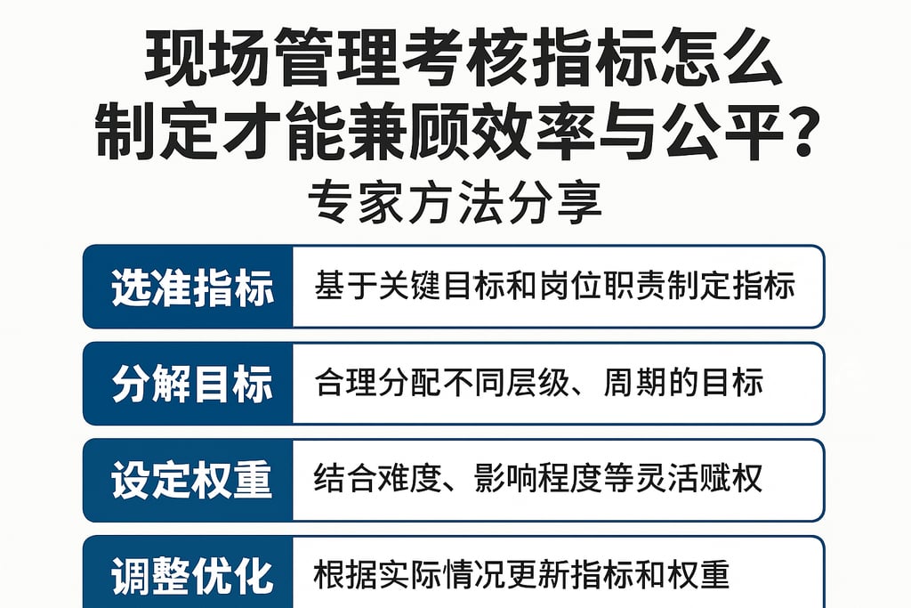 现场管理考核指标怎么制定才能兼顾效率与公平？专家方法分享