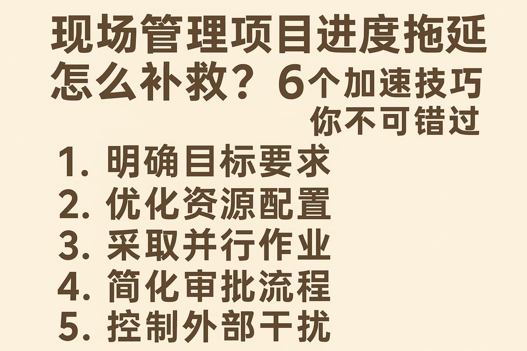 现场管理项目进度拖延怎么补救？6个加速技巧你不可错过