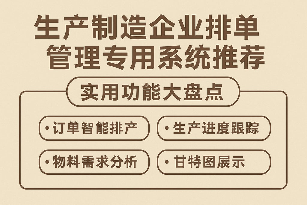 生产制造企业排单管理专用系统推荐，实用功能大盘点