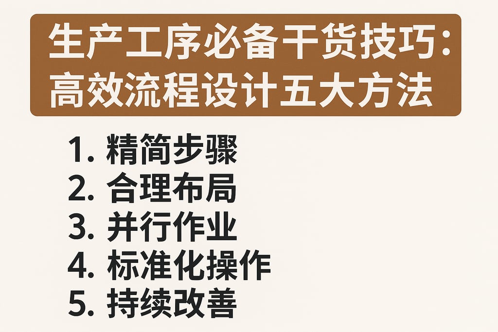 生产工序必备干货技巧：高效流程设计五大方法