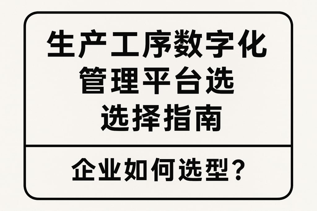 生产工序数字化管理平台选择指南，企业如何选型？