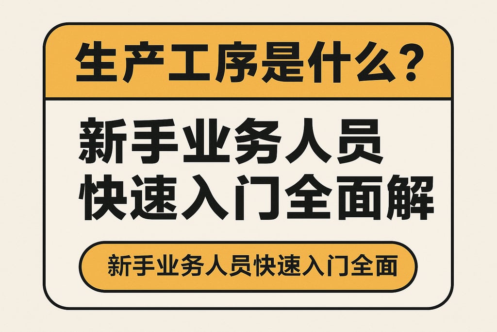 生产工序是什么？新手业务人员快速入门全面解析