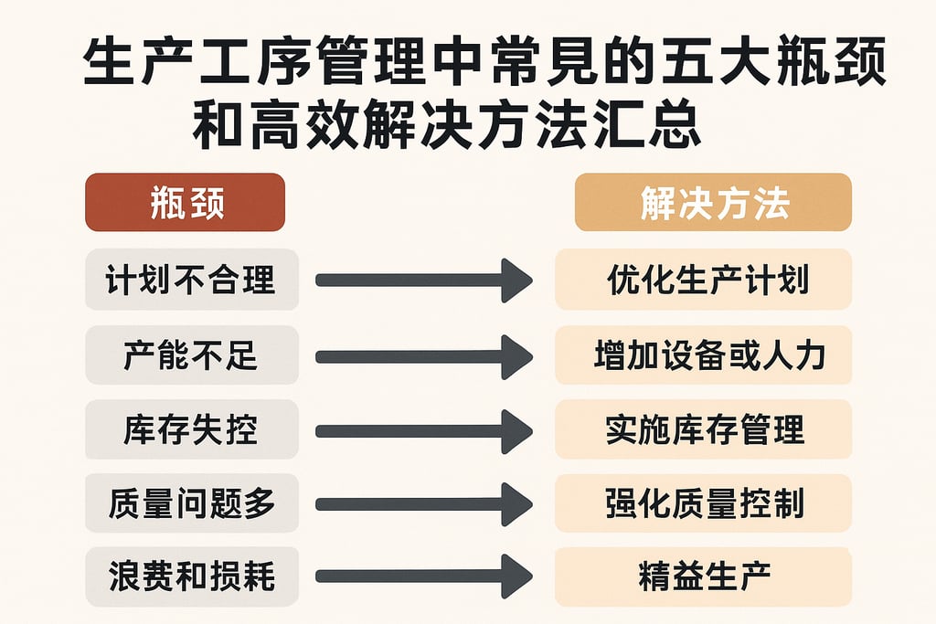 生产工序管理中常见的五大瓶颈和高效解决方法汇总