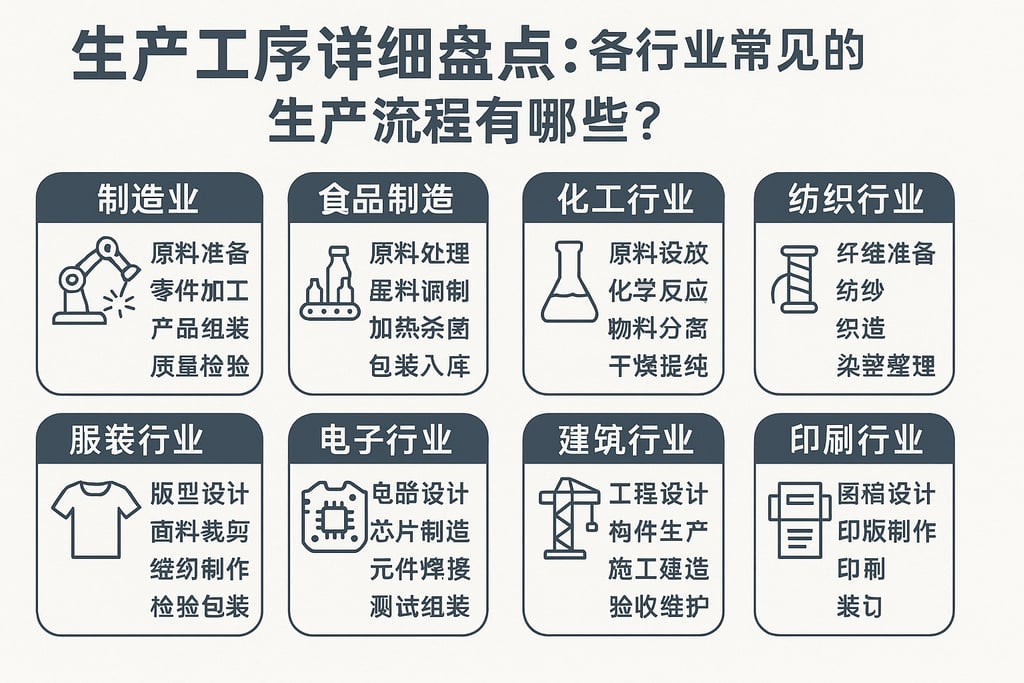 生产工序详细盘点：各行业常见的生产流程有哪些？