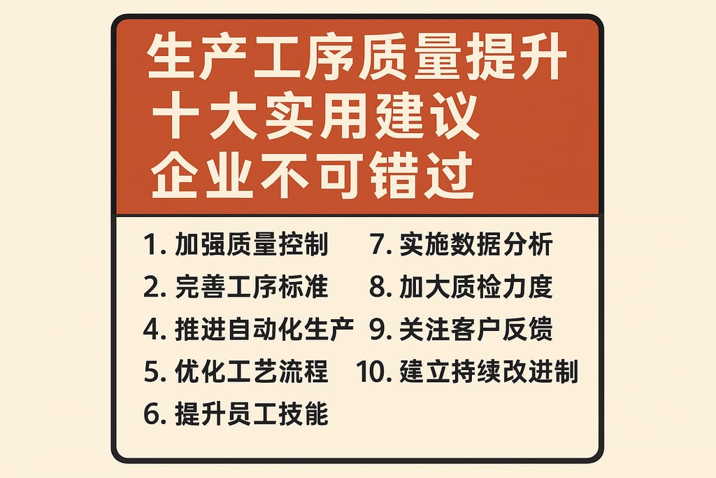 生产工序质量提升十大实用建议，企业不可错过