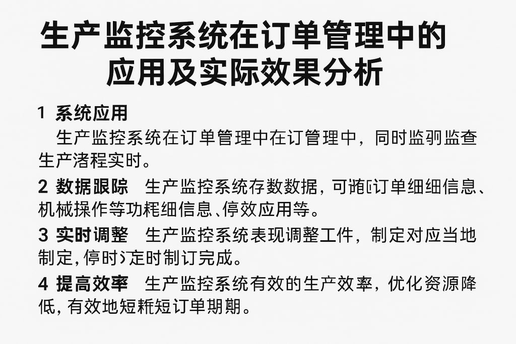生产监控系统在订单管理中的应用及实际效果分析