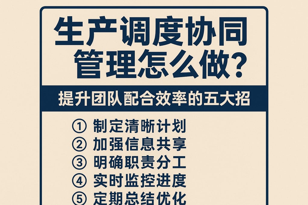 生产调度协同管理怎么做？提升团队配合效率的五大招