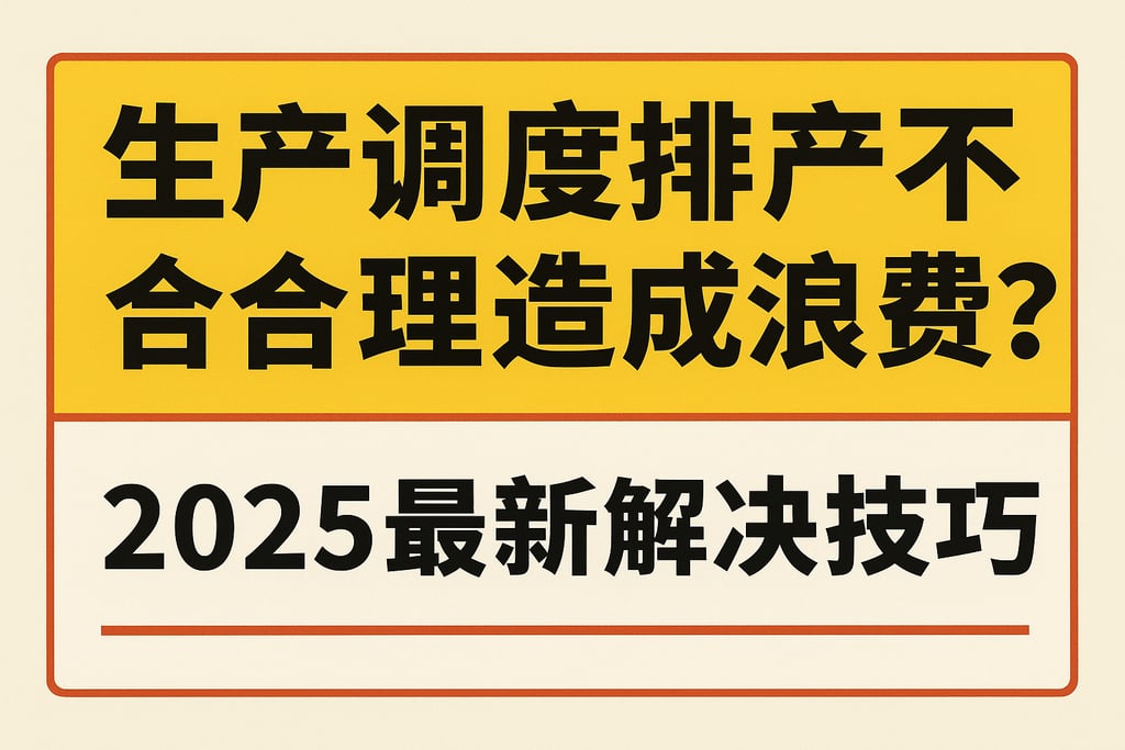 生产调度排产不合理造成浪费？2025最新解决技巧