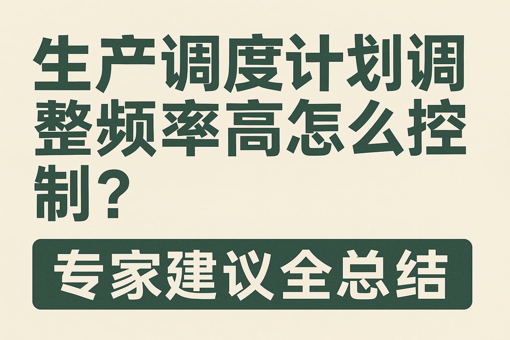 生产调度计划调整频率高怎么控制？专家建议全总结