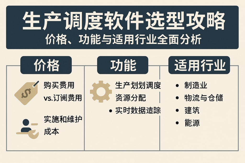 生产调度软件选型攻略：价格、功能与适用行业全面分析