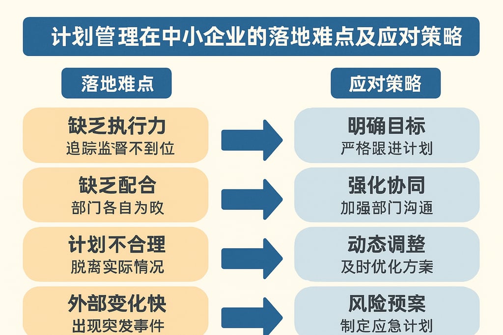 计划管理在中小企业的落地难点及应对策略