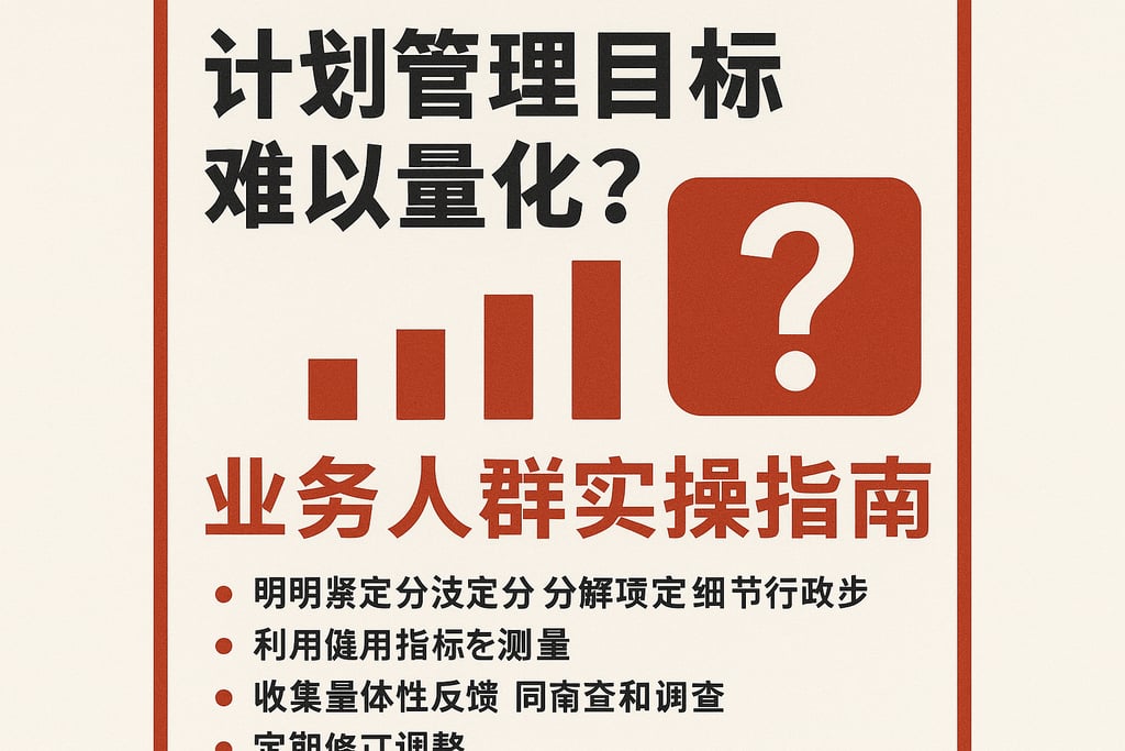计划管理目标难以量化？业务人群实操指南