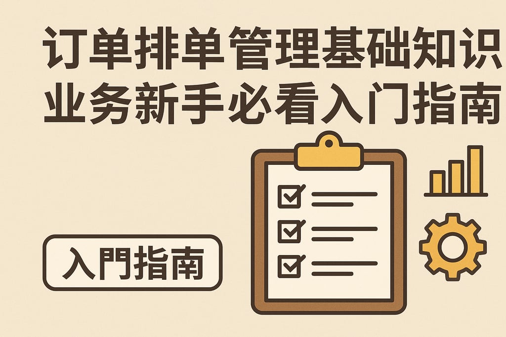 订单排单管理基础知识，业务新手必看入门指南