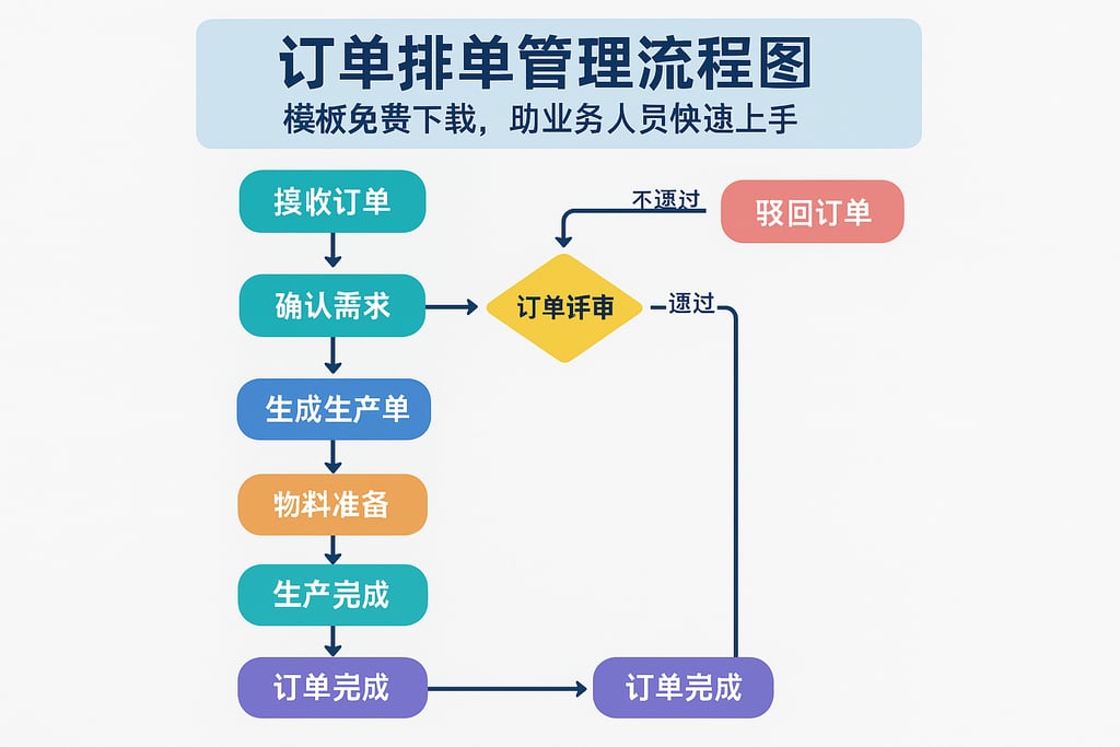 订单排单管理流程图模板免费下载，助业务人员快速上手