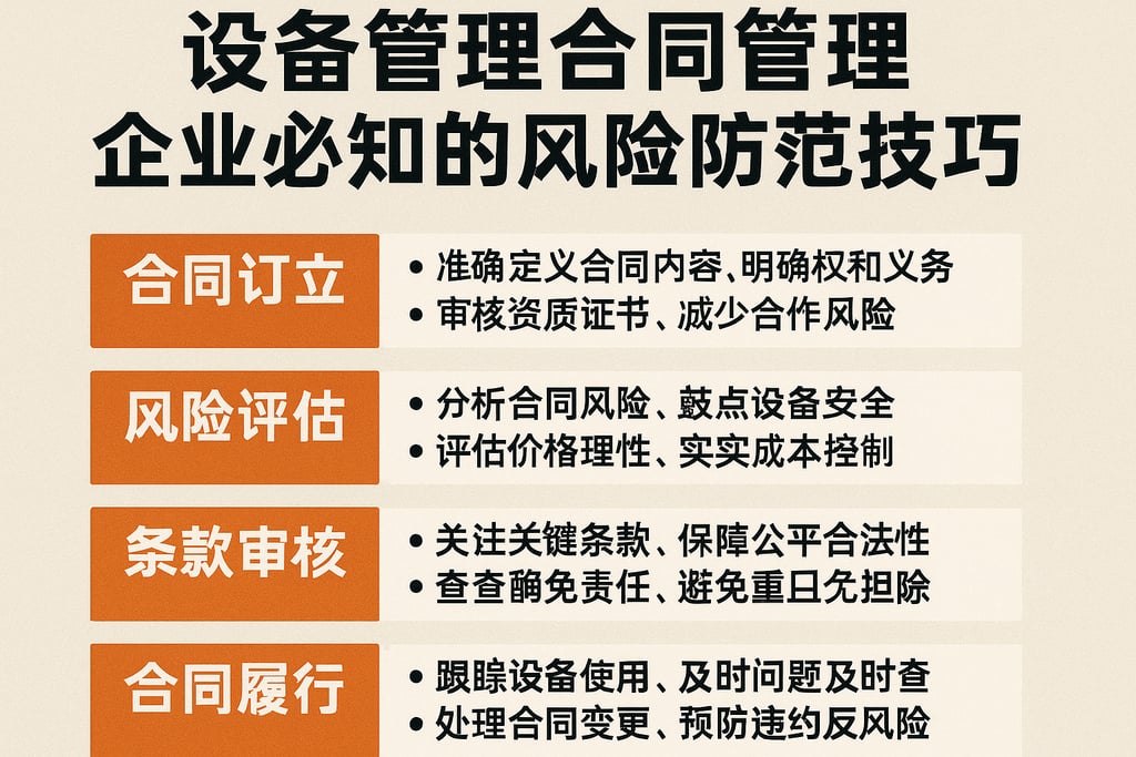 设备管理合同管理规范，企业必知的风险防范技巧