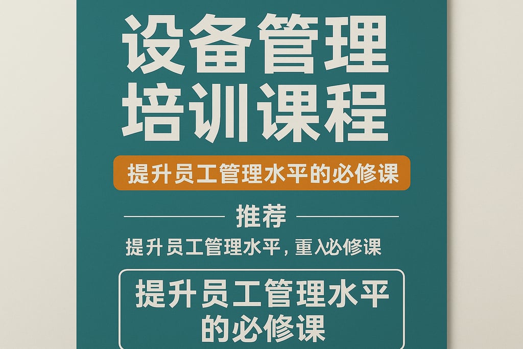 设备管理培训课程推荐，提升员工管理水平的必修课