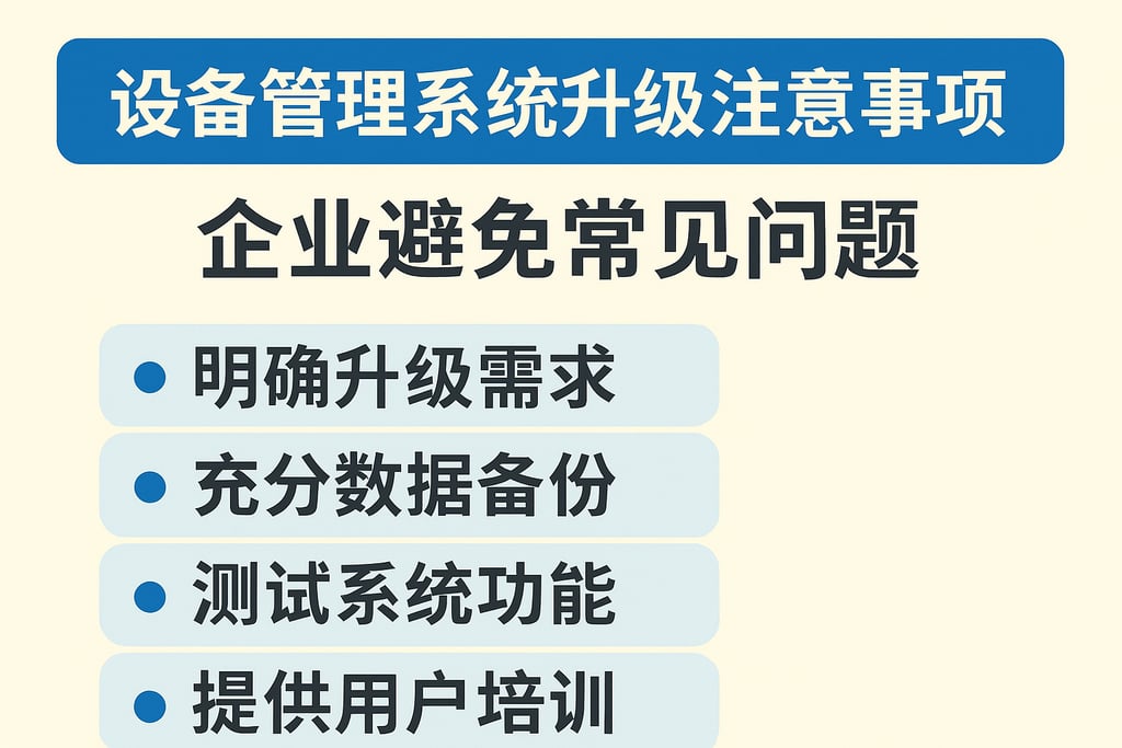 设备管理系统升级注意事项，企业避免常见问题