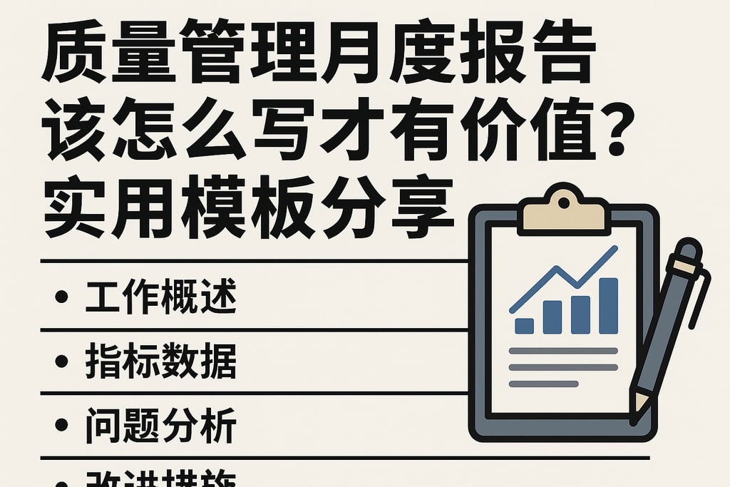 质量管理月度报告该怎么写才有价值？实用模板分享