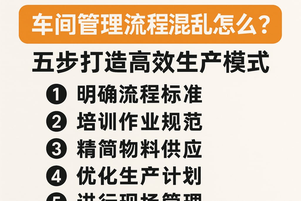 车间管理流程混乱怎么办？五步打造高效生产模式