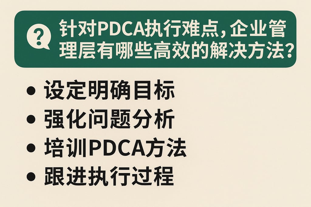 针对PDCA执行难点，企业管理层有哪些高效的解决方法？