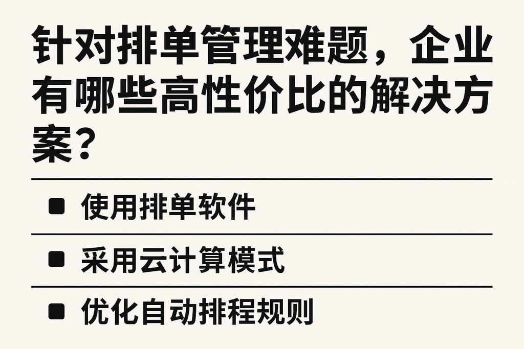 针对排单管理难题，企业有哪些高性价比的解决方案？