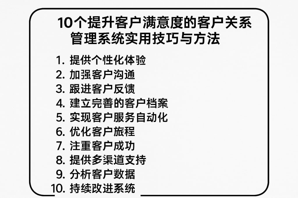 10个提升客户满意度的客户关系管理系统实用技巧与方法