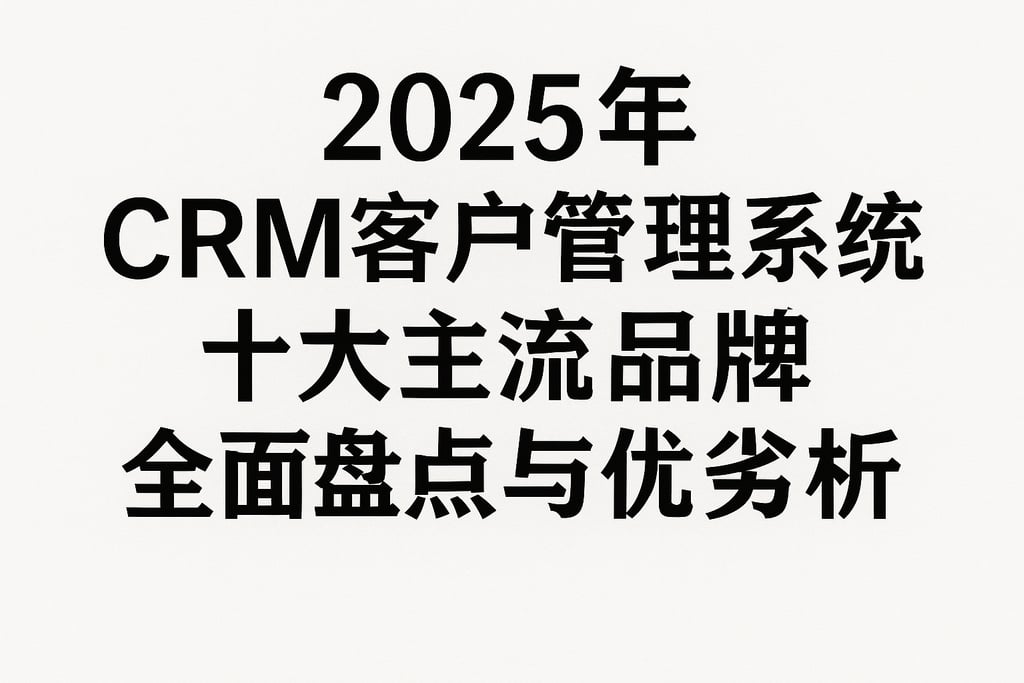 2025年CRM客户管理系统十大主流品牌全面盘点与优劣分析