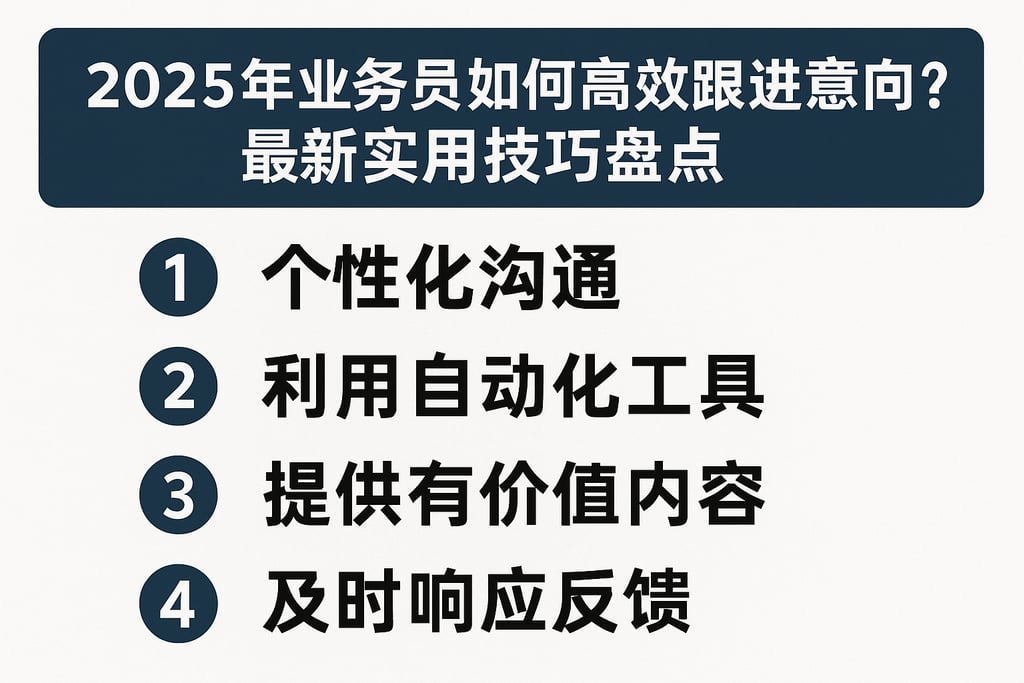 2025年业务员如何高效跟进意向客户？最新实用技巧盘点