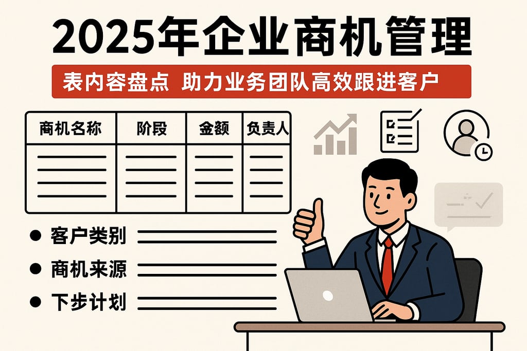 2025年企业商机管理表内容盘点，助力业务团队高效跟进客户