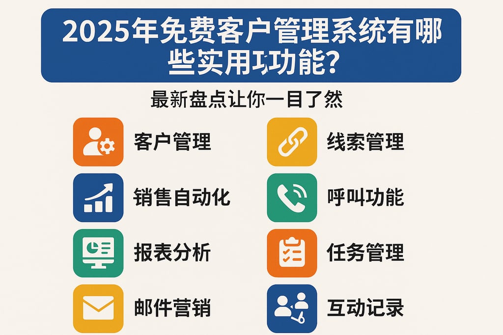 2025年免费客户管理系统有哪些实用功能？最新盘点让你一目了然