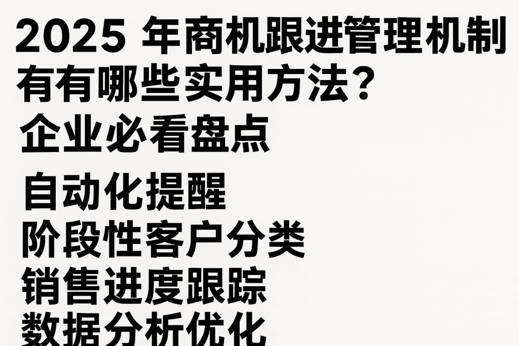 2025年商机跟进管理机制有哪些实用方法？企业必看盘点