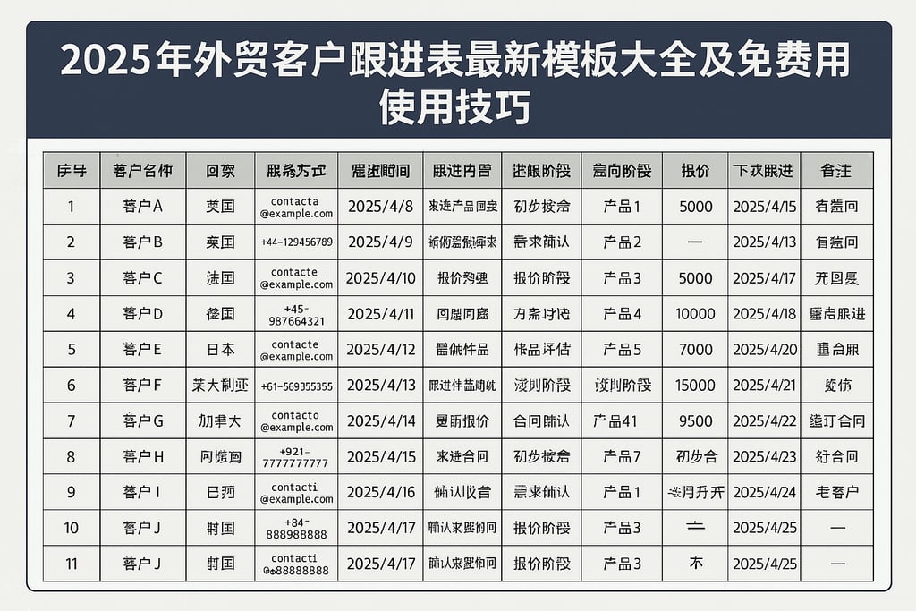 2025年外贸客户跟进表最新模板大全及免费使用技巧