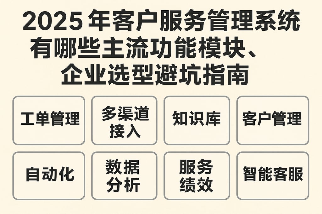 2025年客户服务管理系统有哪些主流功能模块，企业选型避坑指南