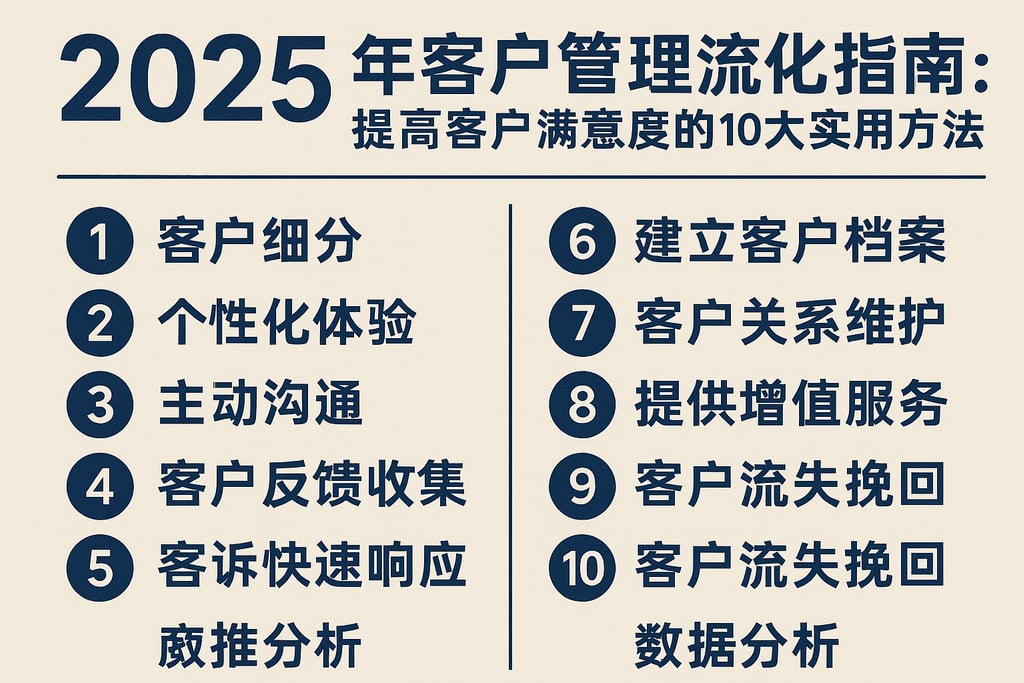 2025年客户管理流程优化指南：提高客户满意度的10大实用方法