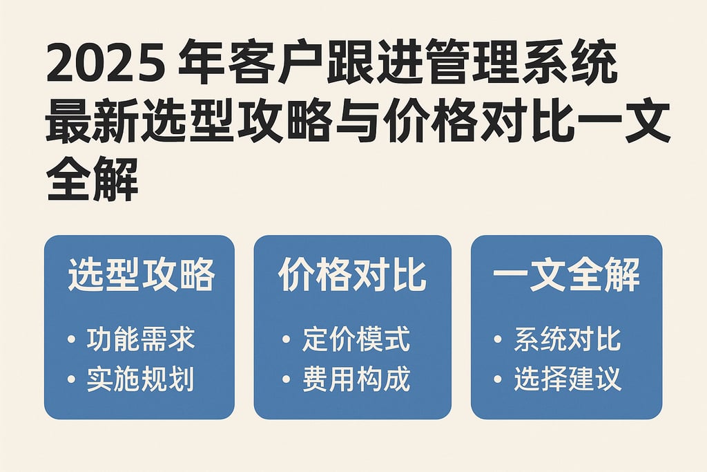 2025年客户跟进管理系统最新选型攻略与价格对比一文全解