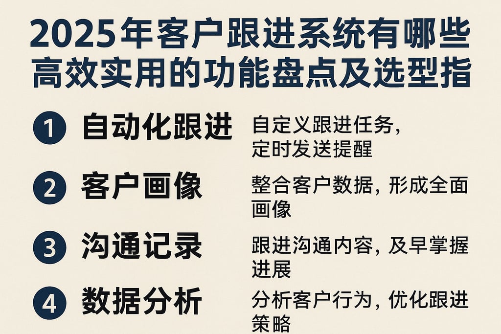 2025年客户跟进系统有哪些高效实用的功能盘点及选型指南