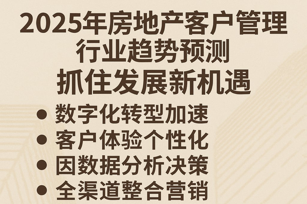 2025年房地产客户管理行业趋势预测，抓住发展新机遇