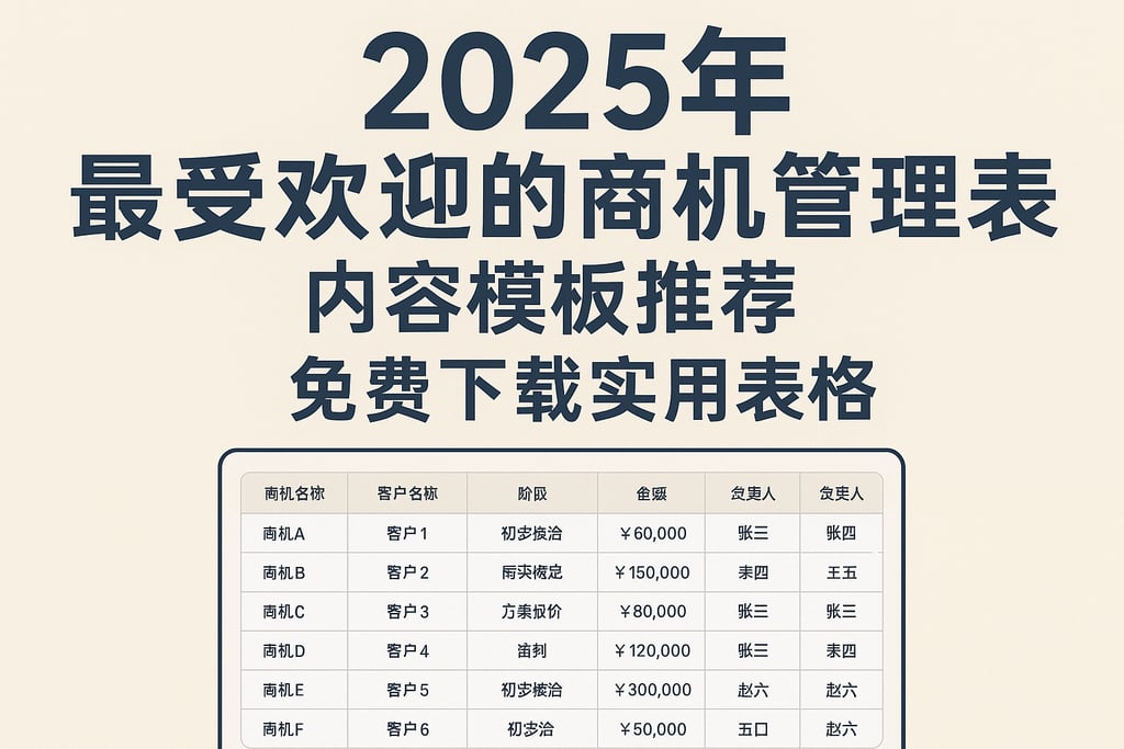 2025年最受欢迎的商机管理表内容模板推荐，免费下载实用表格