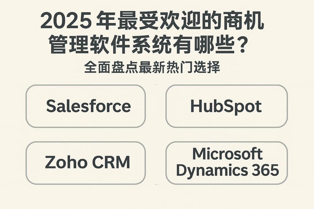 2025年最受欢迎的商机管理软件系统有哪些？全面盘点最新热门选择