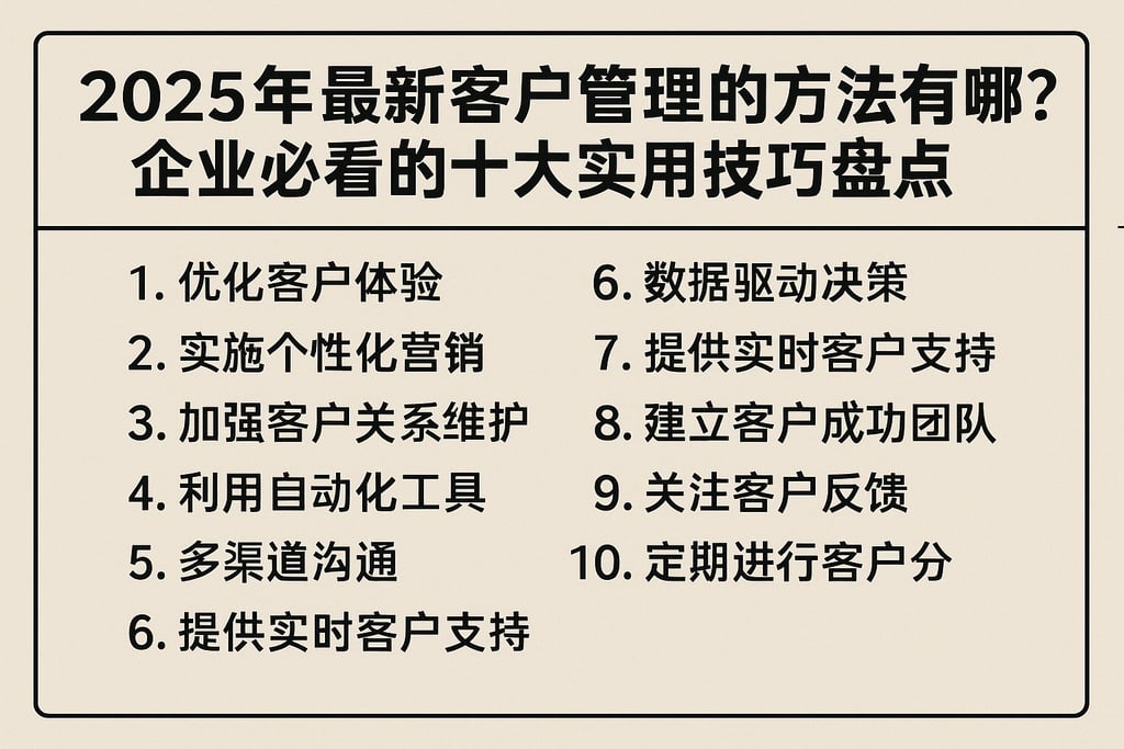 2025年最新客户管理的方法有哪些？企业必看的十大实用技巧盘点