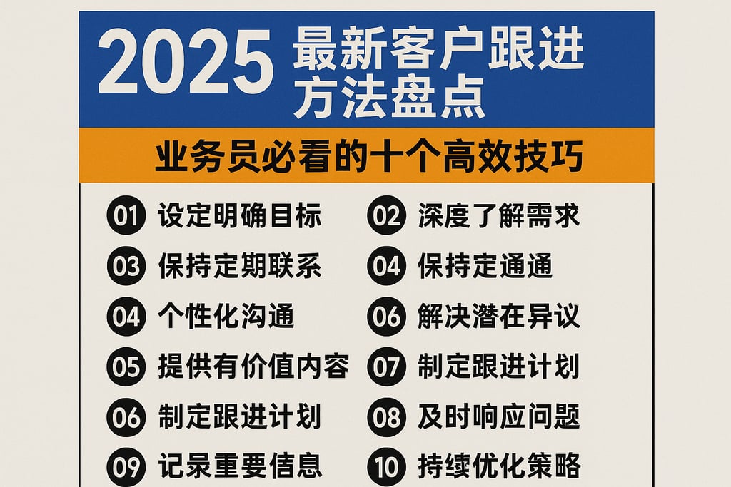 2025年最新客户跟进方法盘点，业务员必看的十个高效技巧