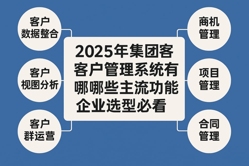 2025年集团客户管理系统有哪些主流功能，企业选型必看