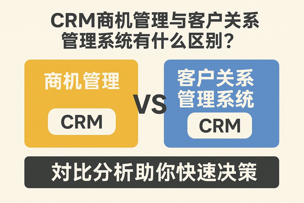 CRM商机管理与客户关系管理系统有什么区别？对比分析助你快速决策
