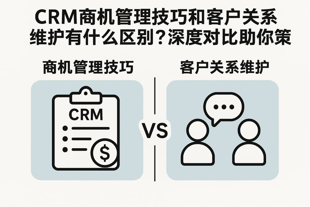 CRM商机管理技巧和客户关系维护有什么区别？深度对比助你决策