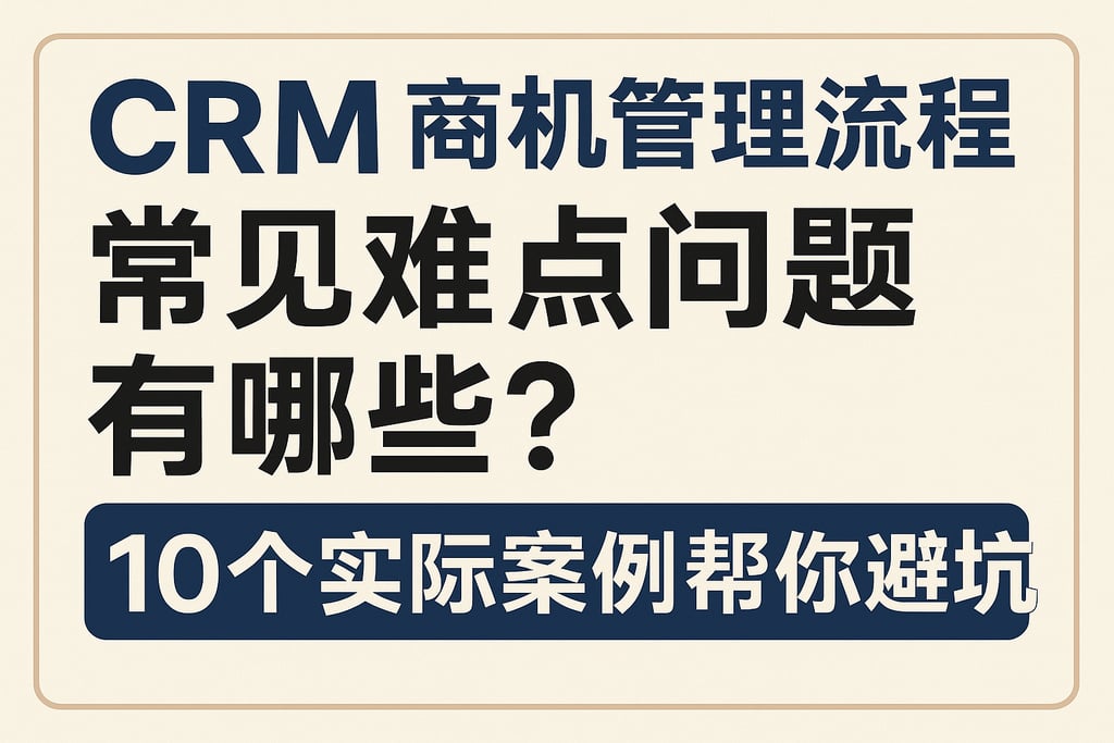CRM商机管理流程常见难点问题有哪些？10个实际案例帮你避坑